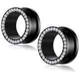 2pcs Stainless Steel Plugs and Tunnels Earring Gauges Piercing Stretcher