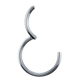 Steel Hinged Clicker Nose Hoop CZ Gem Piercing 16G