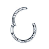 Steel Hinged Clicker Nose Hoop CZ Gem Piercing 16G