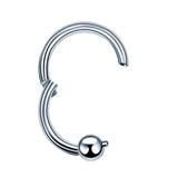 Steel Hinged Clicker Nose Hoop CZ Gem Piercing 16G