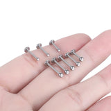 ASTM-F136 Titanium Tragus Labret Lip Ring CZ Gem Cartilage Stud