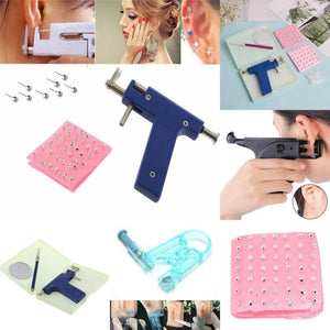 1PCS Double Pistol Plug Stud Earrings Tool Ear Piercing Body Jewelry