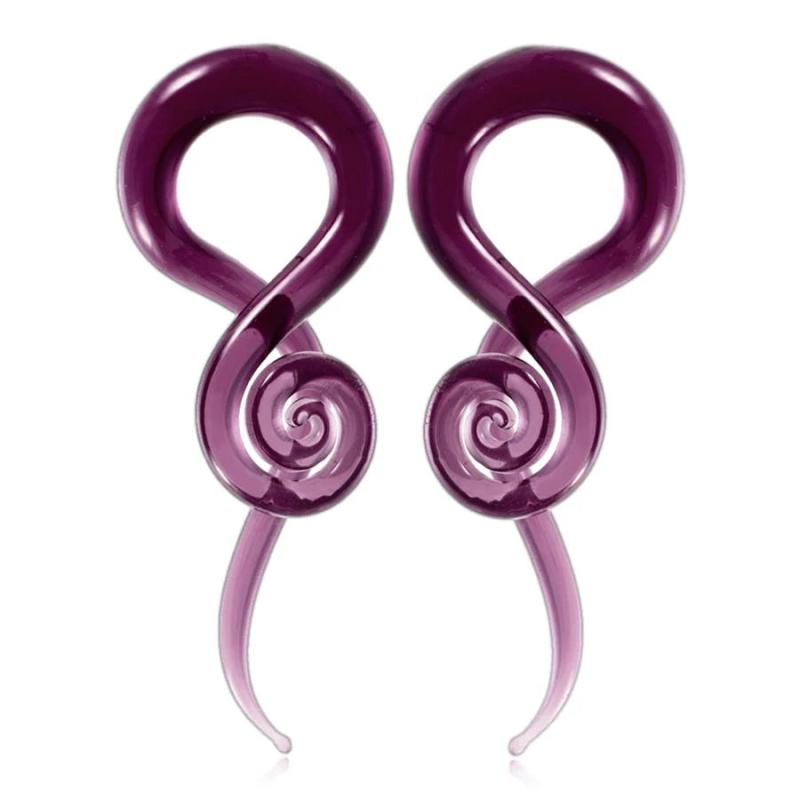 Glass Ear Weight Hanger Spiral Taper Plug Earring Gauges 5-14mm