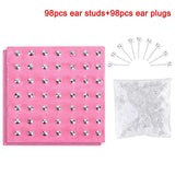 Pro Piercing Gun Machine Kit Set 98pcs Ear Studs