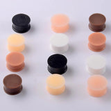 Pair Flesh Silicone Double Flare Plugs Large Gauge Ear Gauges 3mm-50mm