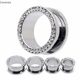 Leosoxs 2pc Stainless Steel Ear Plugs Tunnels Earrings 3-25mm Gauges Piercings