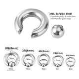 1PC 3-8mm Punk Ear Gauge BCR Ball Closure Nose Septum Ring Jewelry