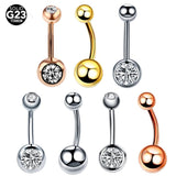 Titanium Navel Piercing Crystal Belly Button Ring Goth Navel Earring Women Men