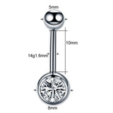 Titanium Navel Piercing Crystal Belly Button Ring Goth Navel Earring Women Men