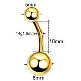 Titanium Navel Piercing Crystal Belly Button Ring Goth Navel Earring Women Men