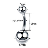 Titanium Navel Piercing Crystal Belly Button Ring Goth Navel Earring Women Men