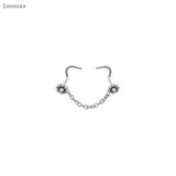 Double Nose Ring Chain Stainless Steel Jewelry 20G Nose Bone Stud
