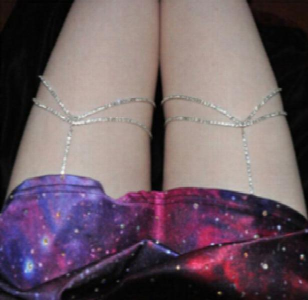 Bling Garter Thigh Chain Belt with Crystals Body Chain Jewelry