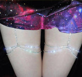 Bling Garter Thigh Chain Belt with Crystals Body Chain Jewelry