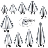 100pcs Stainless Steel Screw Spike Ball Piercing Accessories