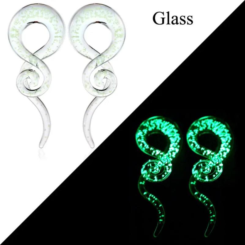 2pcs Glow in Dark Ear Tunnel Plugs Piercing Kit