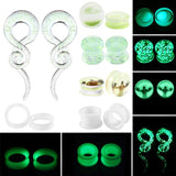 2pcs Glow in Dark Ear Tunnel Plugs Piercing Kit