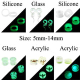 2pcs Glow in Dark Ear Tunnel Plugs Piercing Kit