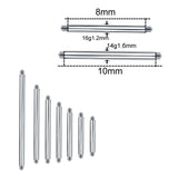 100pcs Steel Straight Barbell Earring Studs Tongue Ring 14G 16G Accessories