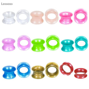 Leosoxs 2pcs Multi-color Silicone Ear Amplifying Piercing Jewelry