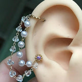 Heart Opal Labret Daith Piercing Septum Crystal Dangle Earrings