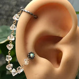Heart Opal Labret Daith Piercing Septum Crystal Dangle Earrings