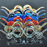 2pcs Green Glow Dark Glass Ear Spirals Tapers 4G-14mm