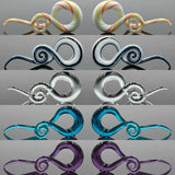 2pcs Green Glow Dark Glass Ear Spirals Tapers 4G-14mm
