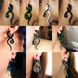 2pcs Green Glow Dark Glass Ear Spirals Tapers 4G-14mm