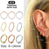 G23 Titanium Hinged Segment Rings for Septum Nose Earring 16G