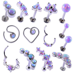 Opal 38 Earrings Septum Nose Lip Labret Studs Ear Tragus Cartilage Lobe Jewelry