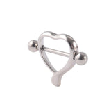 2PCS Nipple Piercing Heart Ear Barbell Shield Flower Rings 14G