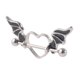 2PCS Nipple Piercing Heart Ear Barbell Shield Flower Rings 14G