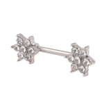 2PCS Nipple Piercing Heart Ear Barbell Shield Flower Rings 14G