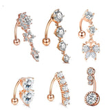 Surgical Steel Butterfly Navel Barbell Rings