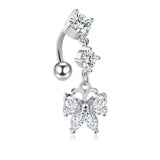 Surgical Steel Butterfly Navel Barbell Rings