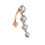 Surgical Steel Butterfly Navel Barbell Rings
