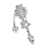 Surgical Steel Butterfly Navel Barbell Rings