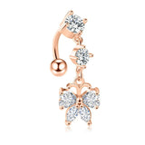 Surgical Steel Butterfly Navel Barbell Rings