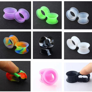 Silicone Ear Tunnel Flesh Flexible Hider Plugs Piercing Mixed Colors