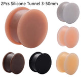 1 Pair 3-50mm Silicone Flared Ear Plugs Flesh Tunnel Ear Gauge