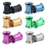 2pcs Stainless Steel Screw Ear Flesh Tunnel Plugs Double Flared Ear Expan