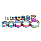 2pcs Stainless Steel Screw Ear Flesh Tunnel Plugs Double Flared Ear Expan