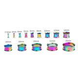 2pcs Stainless Steel Screw Ear Flesh Tunnel Plugs Double Flared Ear Expan