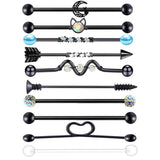 Heart Arrow Crystal Industrial Piercing Set