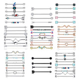 Heart Arrow Crystal Industrial Piercing Set