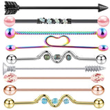 Heart Arrow Crystal Industrial Piercing Set