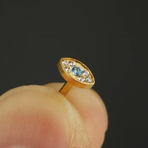 16G Stainless Steel Lip Stud Push Pin Zircon Body Jewelry