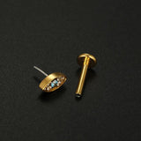 16G Stainless Steel Lip Stud Push Pin Zircon Body Jewelry