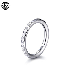 Titanium CZ Opal Hinged Segment Ring Nose Septum Ring 16G